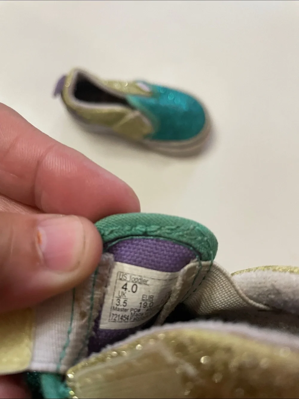 Vans Glitter baby girl shoes size 4